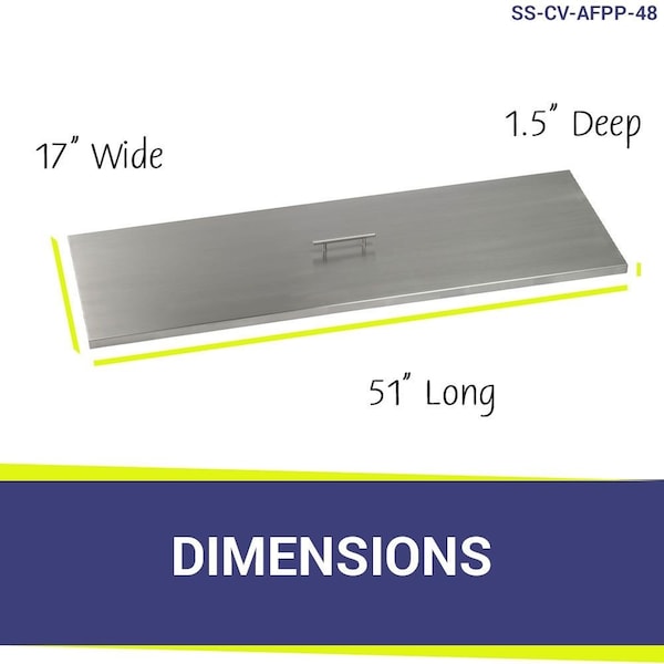 51 Stainless Steel Cover Rectangular Drop-In Pan Cover